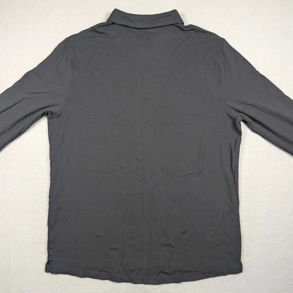 Myles Apparel Polo Shirt Mens XXL Black Long Sleeve Modal Cotton Stretch Solid